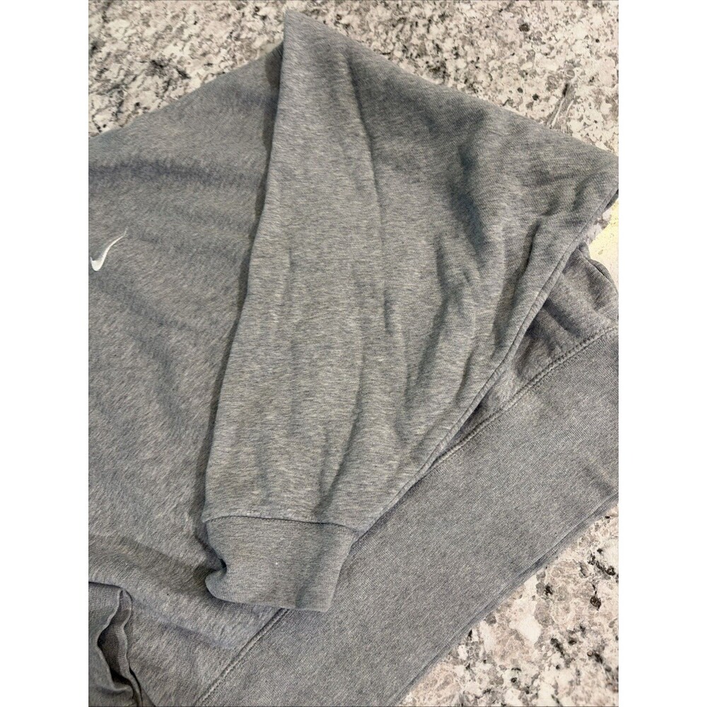 Nike Women’s Gray Fleece Sweatshirt Size Med Oversized Cropped Minimalist Swoosh - Picture 2 of 4